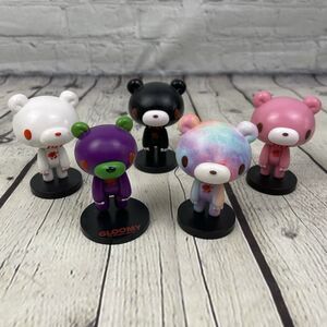 Culturefly Gloomy The Naughty Grizzly Mini Bobblehead Bear Lot of 5 Figures 3”